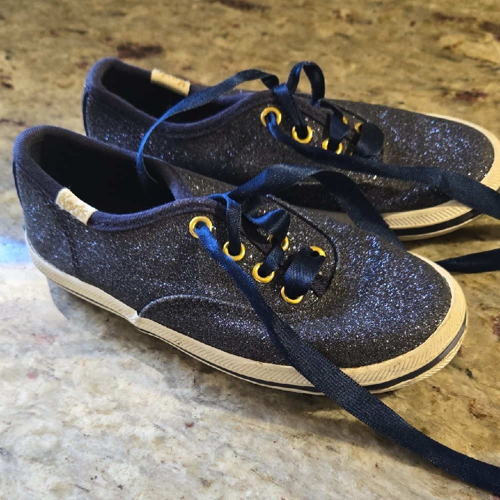 Glittery Blue Kids Sneakers